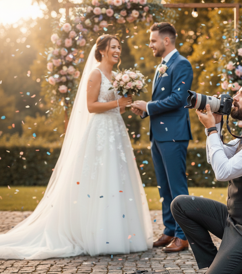 Romantische bruiloft fotografie